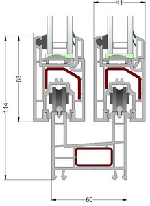 Сечение профиля Rehau Euro Design Slide